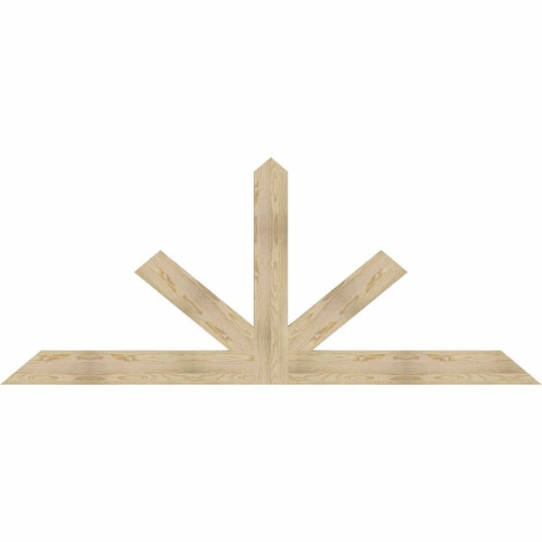 Ekena Millwork Saratoga Rough Sawn Timber Gable Bracket, Douglas Fir, 96"W x 40"H x 2"D x 6"F, 10/12 Pitch GBW096X40X0206SAR00RDF - main